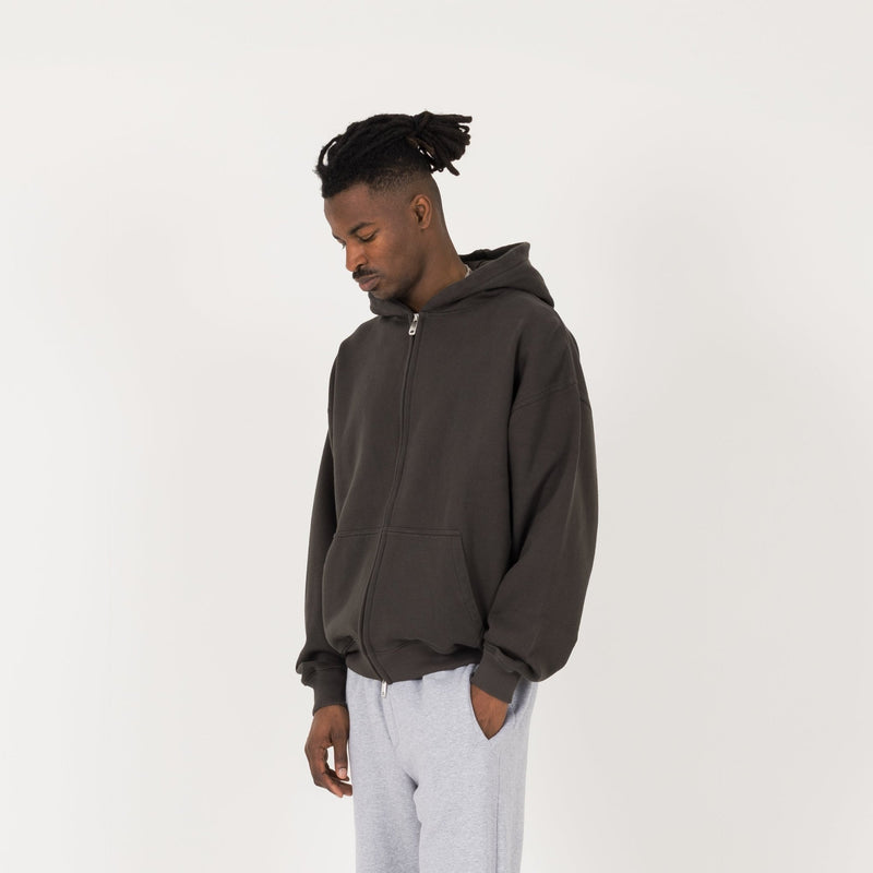 Zip Hoodie - Dark Mocha - Destructive