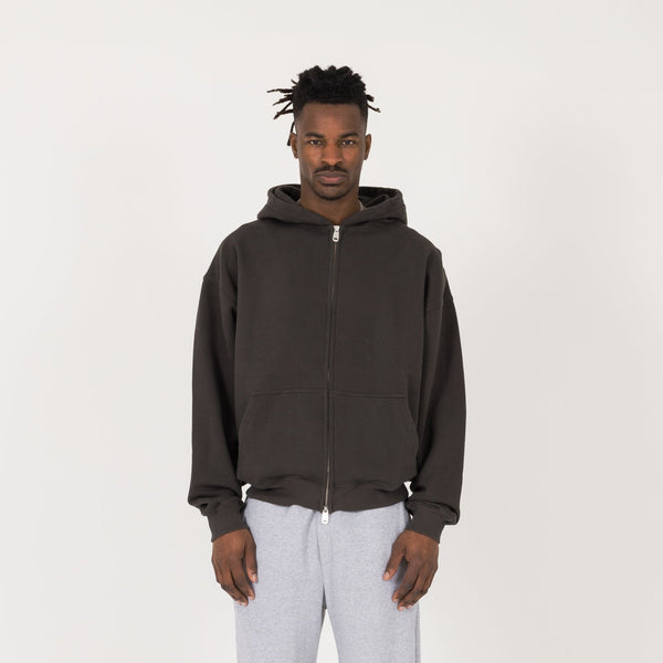 Zip Hoodie - Dark Mocha - Destructive