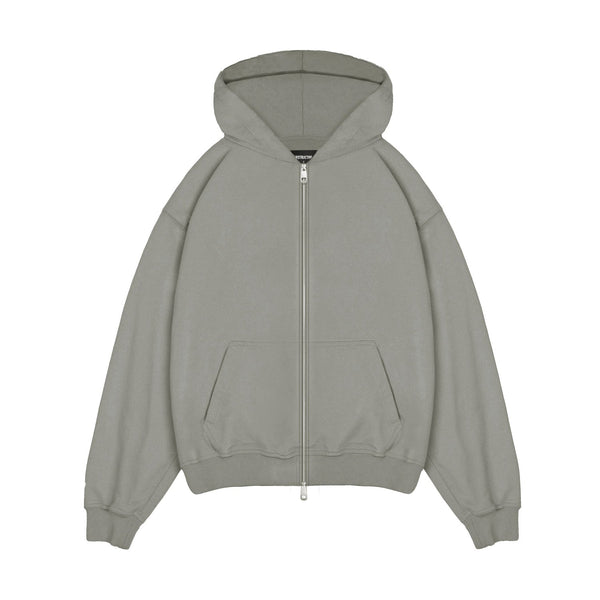 Zip Hoodie - Fossil Grey - Destructive