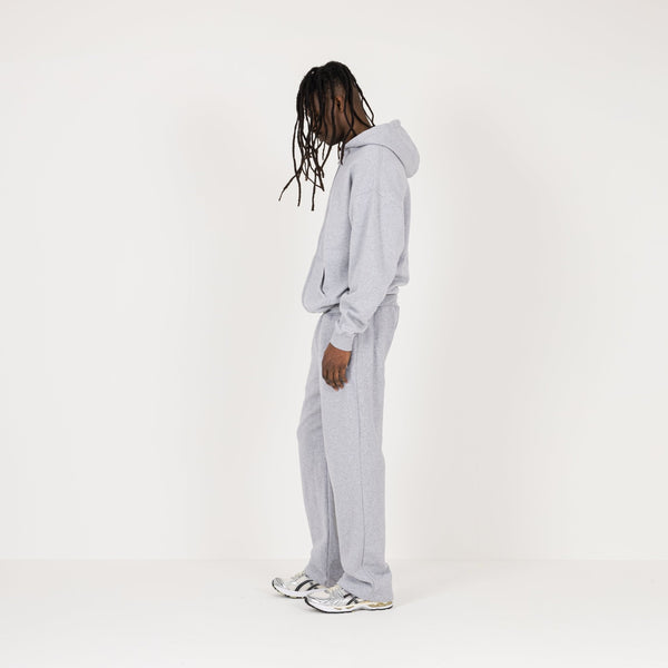 Zip Hoodie - Light Marl Grey - Destructive