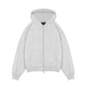 Zip Hoodie - Light Marl Grey - Destructive