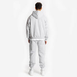 Zip Hoodie - Light Marl Grey - Destructive