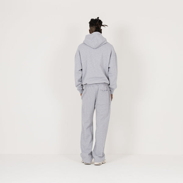 Zip Hoodie - Light Marl Grey - Destructive