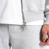 Zip Hoodie - Light Marl Grey - Destructive