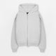 Zip Hoodie - Light Marl Grey - Destructive