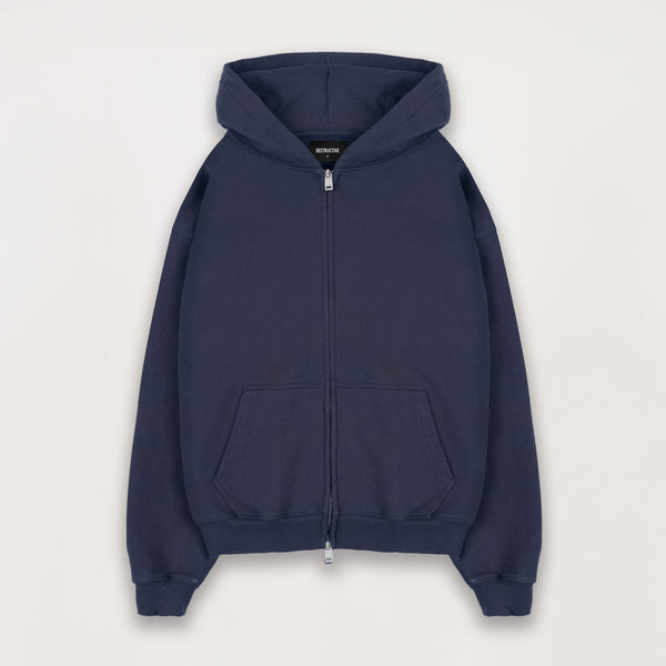 Zip Hoodie - Navy - Destructive
