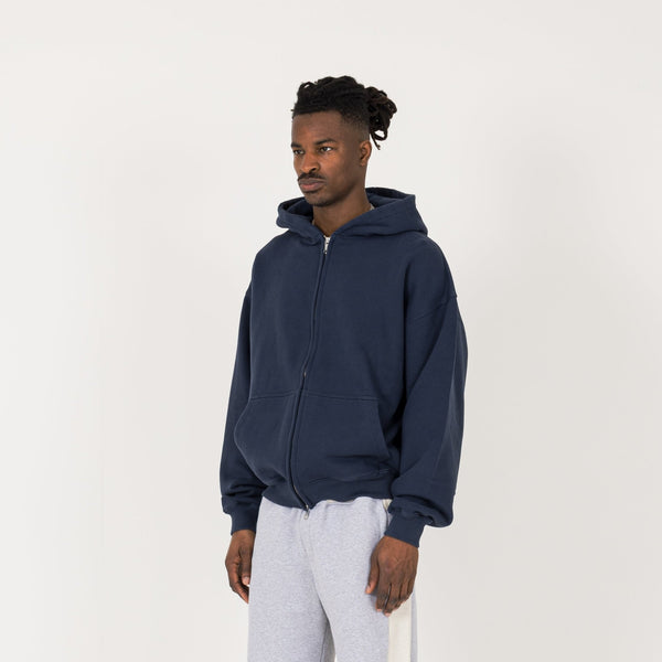 Zip Hoodie - Navy - Destructive
