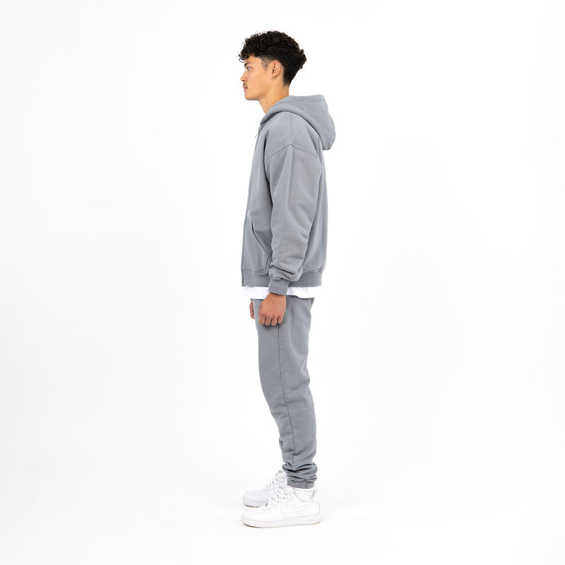 Zip Hoodie - Ocean Grey - Destructive