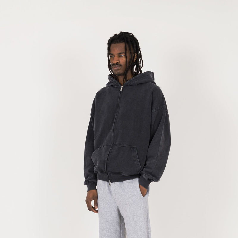 Zip Hoodie - Vintage Black - Destructive
