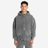 Zip Hoodie - Vintage Grey - Destructive