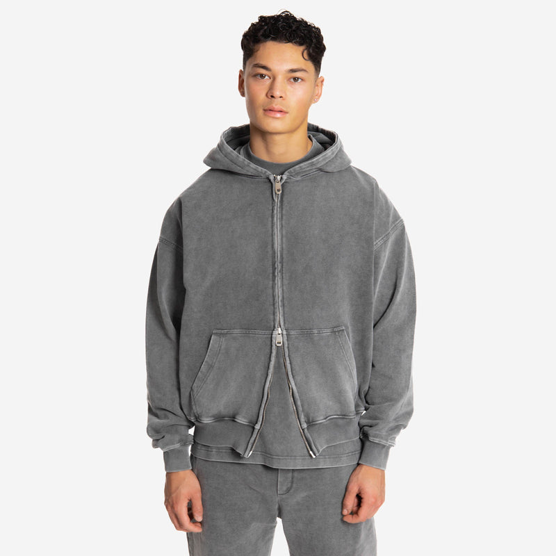 Grey zip hotsell