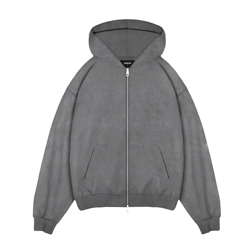 Zip Hoodie - Vintage Grey - Destructive