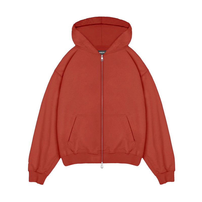 Zip Hoodie - Vintage Red - Destructive