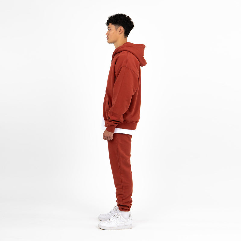 Zip Hoodie - Vintage Red - Destructive