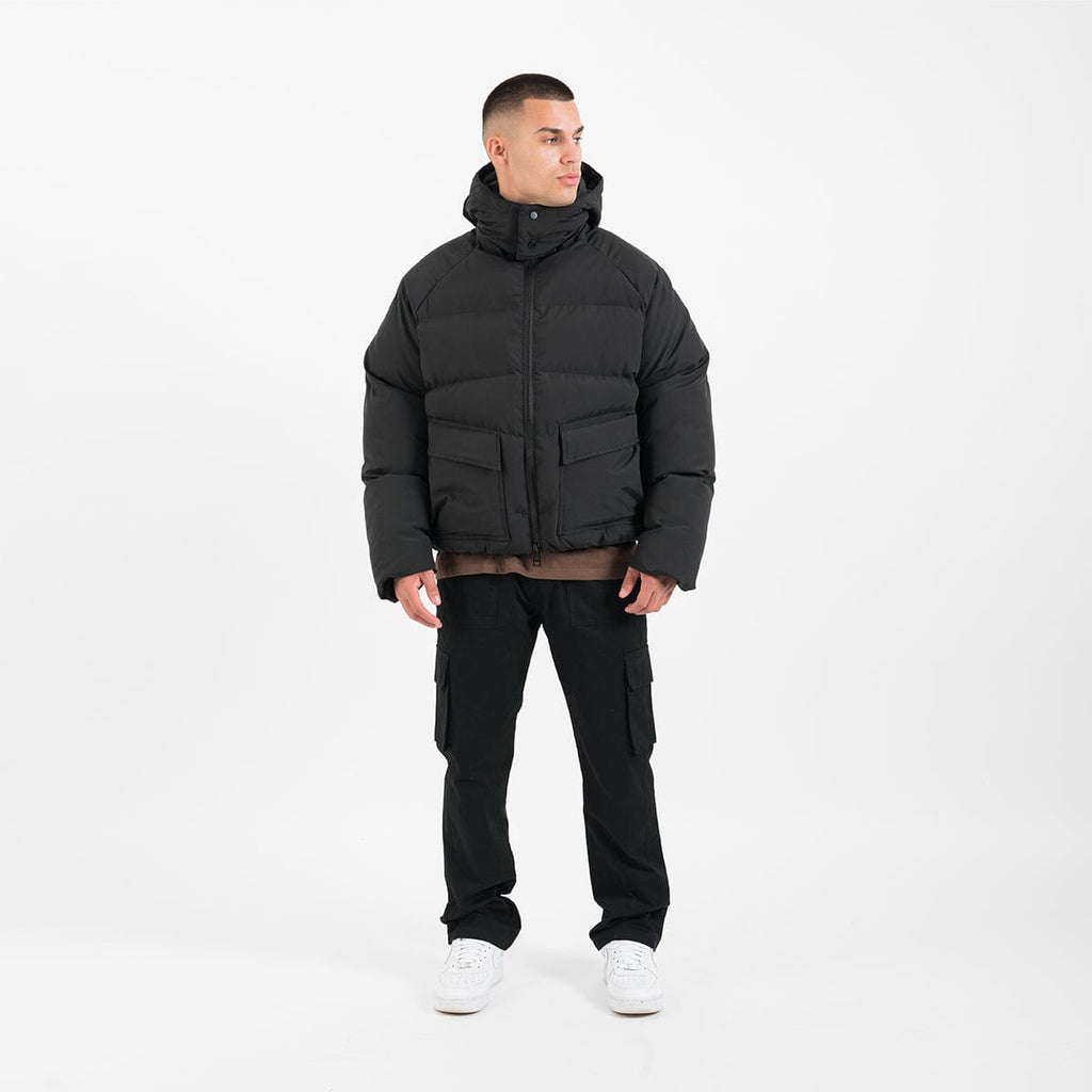 Detachable Hood Puffer Jacket - Black – Destructive