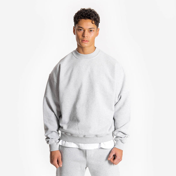 Sweatshirt - Light Marl Grey sweatshirt Destructive