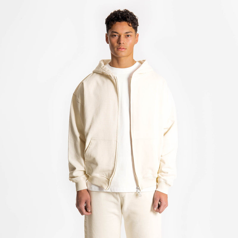 Zip Hoodie - Flat White hoodie Destructive